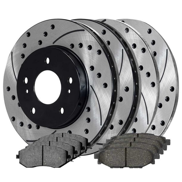 Performance Drilled and Slotted Disc Brake Rotors With Ceramic Pads Rear Kit Performance Drilled and Slotted Disc Brake Rotors With Ceramic Pads Rear Kit